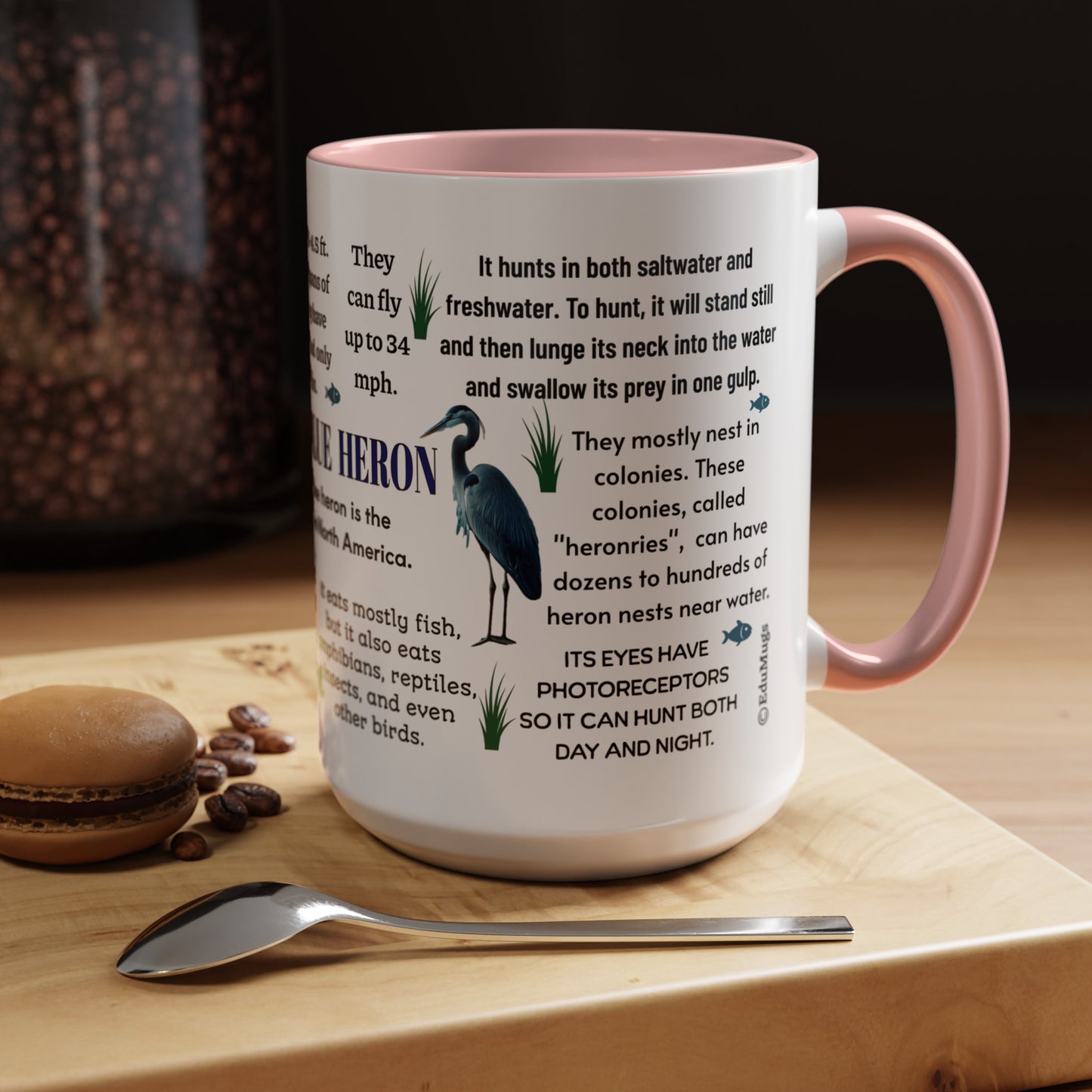 Great Blue Heron Coffee Mug, 11 oz or 15oz