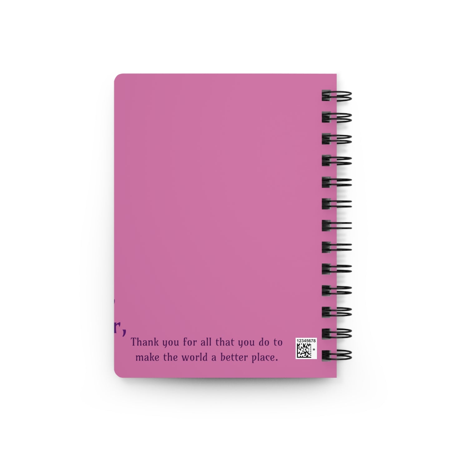 Pink Spiral Bound Journal with Inspirational Quote from Malala Yousafzai