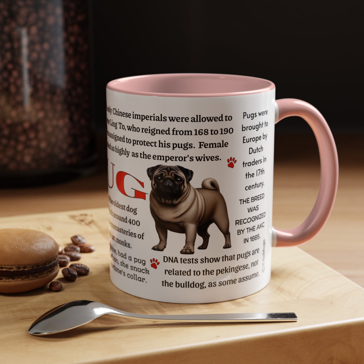 Pug Coffee Mug, 11 oz or 15oz
