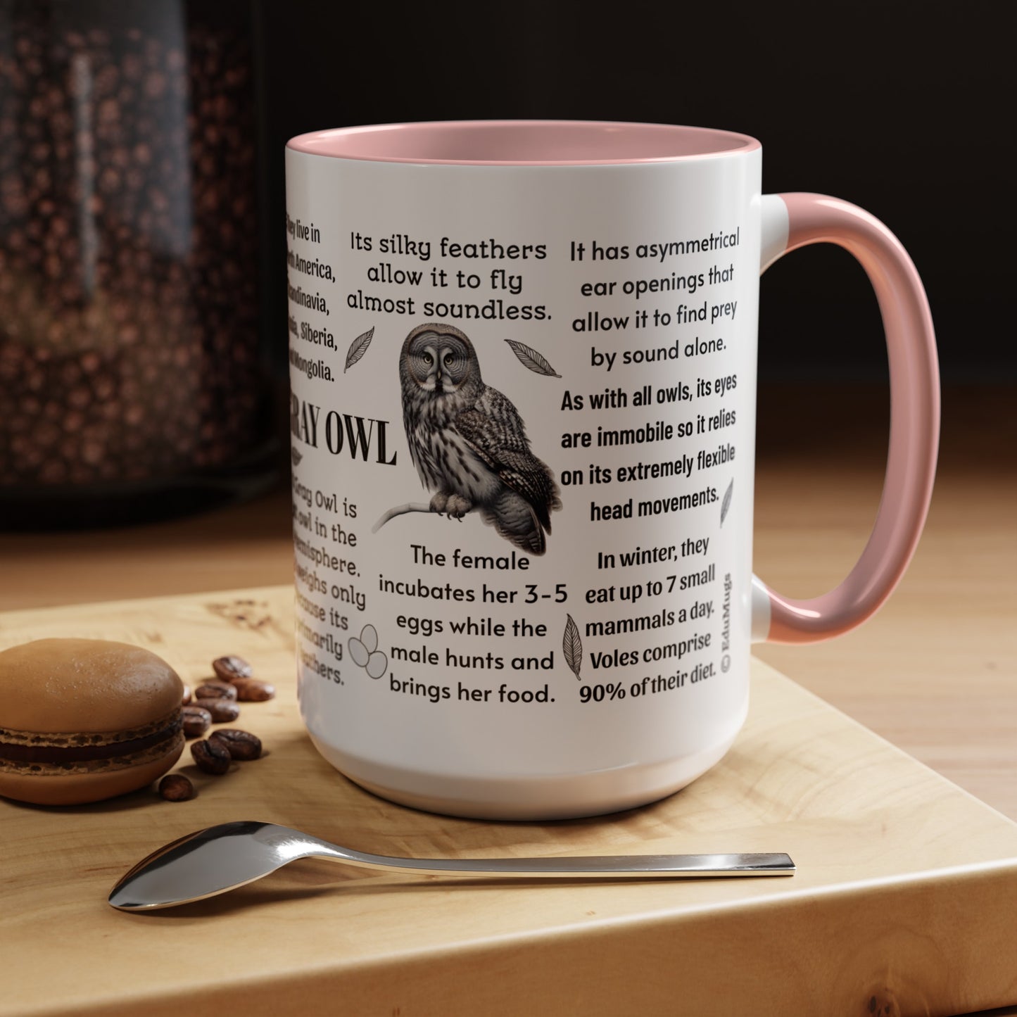 Great Gray Owl Coffee Mug, 11 oz or 15oz